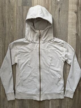 Lululemon Women’s Zip Hoodie Sweatshirt Jacket in Cream Color Size 10